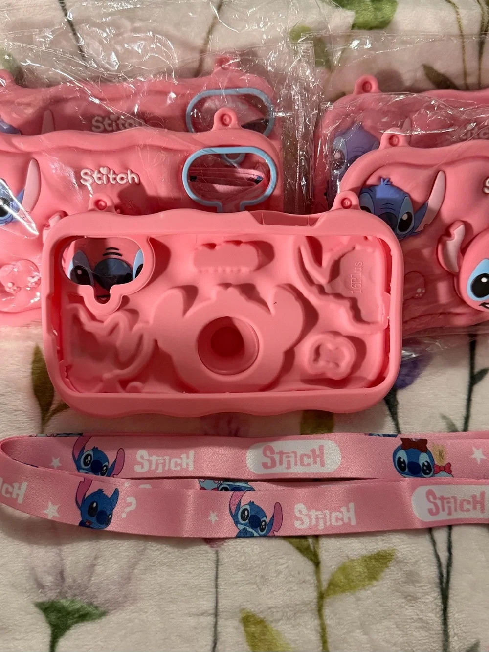 5 ‼️ Pink Stitch Silicone Crossbody Pop-socket with Lanyard